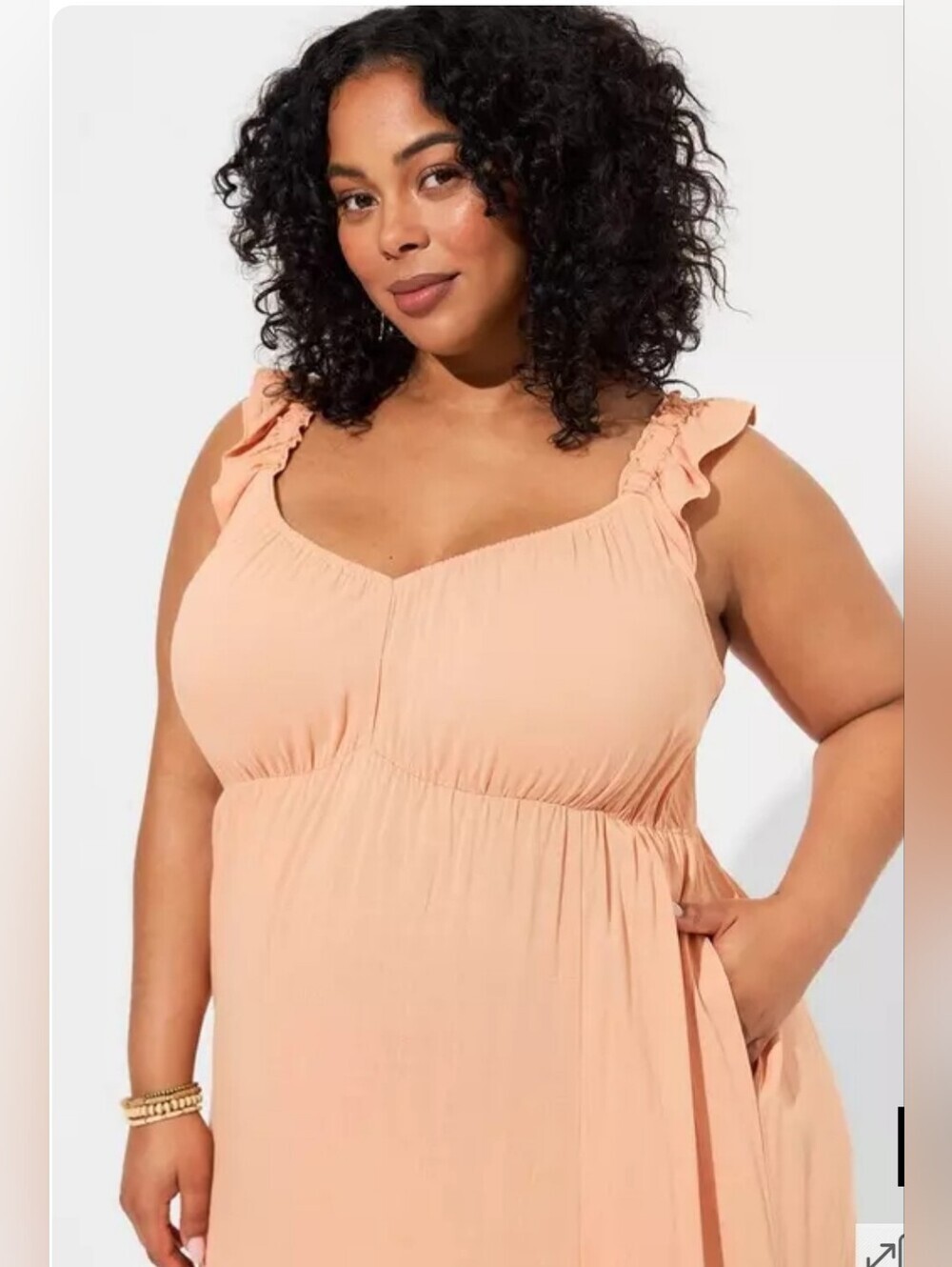Torrid Peach Sleeveless Ruffled Strap Maxi Dress Size 3x - Picture 2 of 11